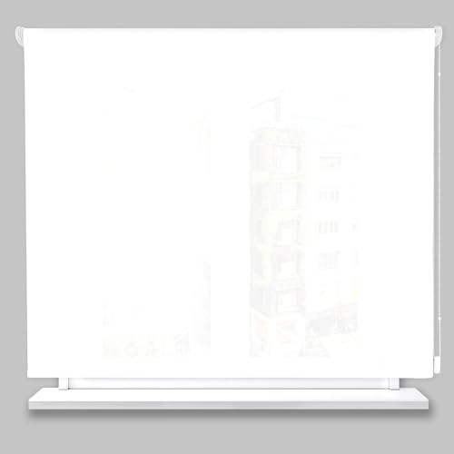 DECOCASA | Estor Enrollable Screen Basic 5% Blanco 130x200 Translúcido | Mantén Tu Privacidad con La Mejor Luz