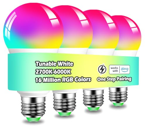 MELPO Smart Light Bulbs, 1300LM Color Changing Light Bulb, 16 Million Colors, Tunable White Alexa Light Bulbs, Music Sync, DIY Flash, Timing, A19 E26 Smart Bulbs, 130W Equivalent, No WiFi Required.