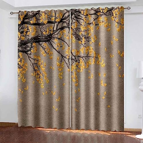 Vorhang Blickdicht Gardinen Mit Ösen - 2 Stücke 2 X 70 X 160 Cm Verdunklungsvorhänge 3D Baum Einpflanzen Muster Thermovorhang Für Kinderzimmer Wohnzimmer Schlafzimmer Weihnachtsgardinen -7M9U7C1V8H5V4
