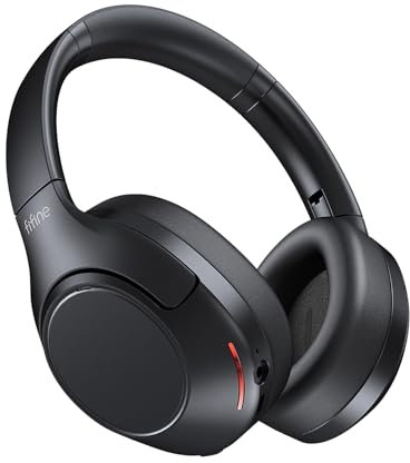 FIFINE Wireless Bluetooth Headphones, Over-Ear Noise Canceling Headphones with Soft Earmuffs, Up to 65H Playtime for Music, Phone Calls, Sport Travel Headset for iPhone/Android/Tablet-X3 Black