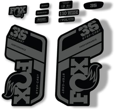 Autocollant de rechange pour fourche compatible avec Fox 36 2021 Step Cast Performance Series Gris (mat)