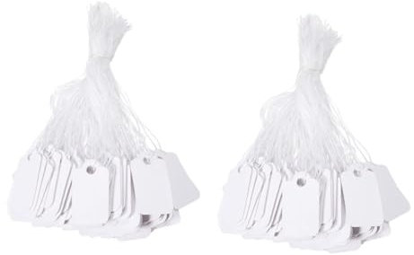 PLAFOPE 1000stücke Papierpreisschild Mit Hängenden String Kennzeichnung Tags Für Kleidung Und Schmuck Papierschmuckpreisschild Mit Einfacher Schreibfläche