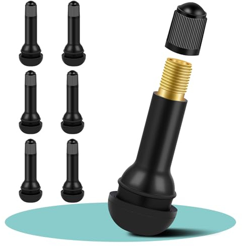 6 Pièces TR414 Valve Pneu Voiture, Valve Tubeless Pneu, Caoutchouc Snap-in Jantes pour la Plupart des Voitures, Motos