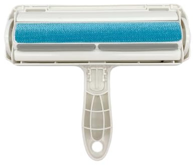 Tierhaarentferner Rollbürste – Wiederverwendbar, Nylonborsten, mit Haarauffangkammer, Effektive Reinigung von Tierhaaren, 19,5 x 19 cm