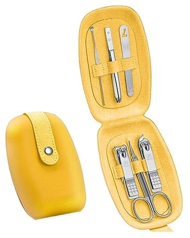 Set Manicure Set manicure da 6 pezzi for donne e ragazze, kit tagliaunghie, strumenti for tagliare le unghie in acciaio inossidabile Kit portatile da viaggio for toelettatura con elegante custodia in