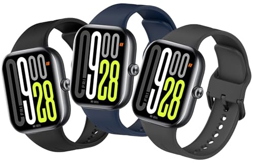 Xisair 3 Pezzi Cinturini Compatibili Con Xiaomi Redmi Watch 6/5 / 4 & Xiaomi Band 10 Pro/9 Pro/8 Pro Cinturino in Silicone Bracciali Sportivo Bracciale di Ricambio Impermeabile Traspirante