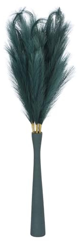 QUARKZMAN 8 Stücke Faux Pampas Gras Dekor Groß, 45/114cm Große Künstliche Flauschige Gras Stiele Falsche Getrocknete Blumen für Zuhause Hochzeit Vase Dekoration, Grün