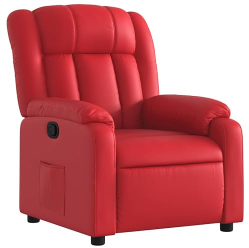 vidaXL Reclinerfåtölj röd konstläder, liggfåtölj, fåtölj, justerbar fåtölj, liggfåtöljer, fåtöljer, justerbara fåtöljer, lutningsbar fåtölj
