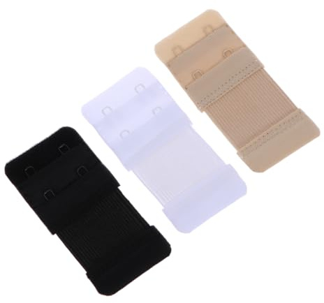 BESPORTBLE Extender Reggiseno 2 Ganci 2 File 3 Pezzi Elastico | Cotone Resistente e Acciaio Inossidabile, Lavabile, Lunghezza Regolabile, per Donne e Signore