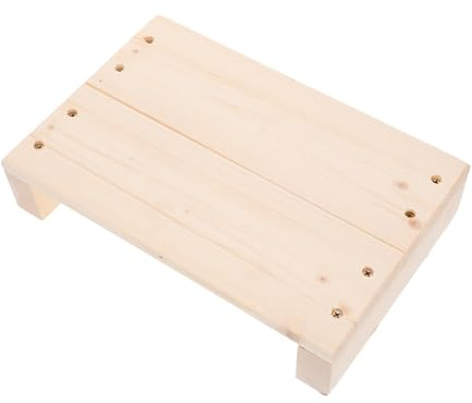 EXHUMKY Holz Fußhocker 30X20X6Cm Tritthocker Für Erwachsene Und Kinder Mit Anti-Rutsch-Aufklebern Vielseitiger Holzschemel Für Küche Schlafzimmer Und Badezimmer Innen Und Außen