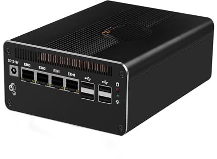 MNBOXCONET AI Firewall Mini PC Core Ultra 7 155H CPU, DDR5 64GB RAM 2TB NVMe SSD, Micro Desktop Computer Office 4 x 2.5Gbe LAN, Support Win Linux Proxmox OPNsense, SPK/MIC