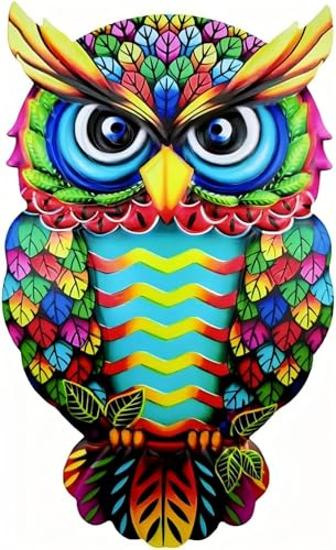 DWUENT Magnetische Eule Wanddekoration, UV-beständige Eisen-Gartenkunst, 26 cm, Metall, wetterfest, Wandbehang für Garten, Haus, Terrasse (matt/glänzend)