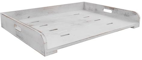 BRRIDE Cubierta de cocina con asas, 75 x 56 x 10 cm, placa para cocina eléctrica y de gas, cubierta para encimera, fregadero de cocina de madera (blanco sucio)