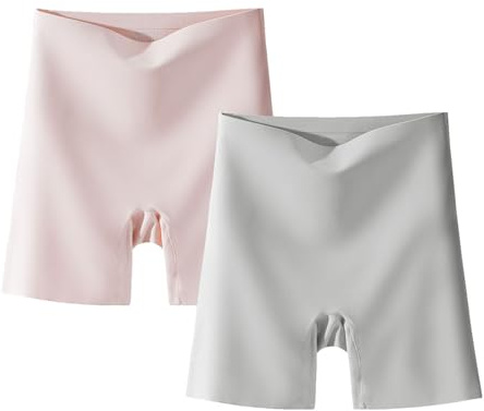 JPSSJGYH Damunderkläder med hög midja i issilke med förvaring och formningseffekt, andningsbara bantningstrosor för daglig användning, 2 x B, L