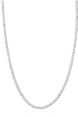 RANKEEF 3/5mm Chaine Acier Inoxydable Durable Collier Acier Inoxydable | Homme Anti-Ternissement Fantaisie Chaine Cubaine Hypoallergénique Collier Homme Argent 46/51/56/61/66 cm