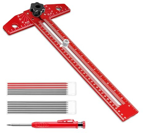 Flintronic Regla de Línea de Marcado Ajustable para Carpintería, Diseño y Herramientas de Medición, Carpintería para Manualidades para Carpinteros, Techadores e Ingenieros