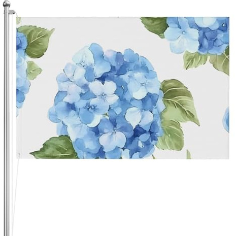 Hortensien Blume Doppelseitige Outdoor Flagge xft, strapazierfähiges wetterbeständiges Polyester mit lebendigen Farben für Garten, Hof, Terrasse oder Zuhause