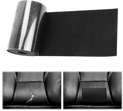 Flicken Selbstklebend Stoff Schwarz, 10x200cm Selbstklebende Reparaturflicken für Möbel, Autositze, Kleidung, Polster und Sofas, Wasserdicht und Langlebig