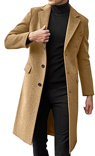 Herrenjacke, Übergangsjacke, warm, Softshell-Futter, Revers, dick, lässig, warm, Baumwolljacke für Herren, Kaki, XXXL