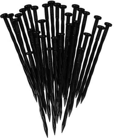 Kichvoe Estacas de Plástico para Bordes de Jardín, 30 Unidades, Clavos para Sujetar Césped y Tela, Resistentes a Exteriores, para Jardinería y Camping, Anclajes para Bordes y Paisaje