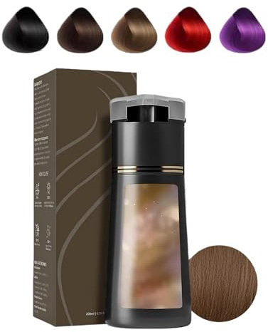 Ever Hair Instant Colour Shampoo, Everhaar Colour Shampoo Experiences, colorazione istantanea dei capelli, formula vegetale, nessun danno ai capelli, lavaggio 3 in 1, tintura e cura (marrone chiaro)