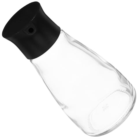 SHINEOFI Glass Soy Sauce Dispenser Bottle 150Ml Refillable Glass Oil and Vinegar Container with Leak-Proof Spout Black for Home Cooking and Restaurant Use