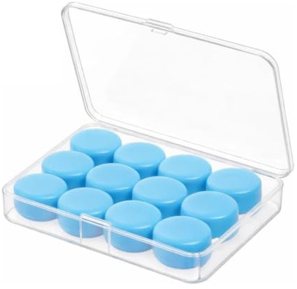 12 Piezas Tapones Oídos Natación de Silicona Moldeable para Adultos, Tapones Natación Impermeables para Piscina, Surf y Ducha, Tapones Oídos Silicona Suave con Caja de Almacenamiento, Azul
