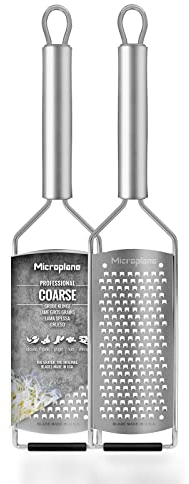 Microplane Grattugia da Cucina Lama Spessa Acciaio Inossidabile Serie Professional Ideale per Formaggio, Carota, Zenzero, Noce di Cocco e Rafano