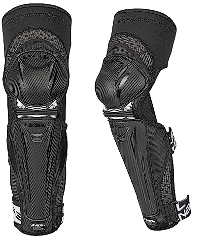 O'NEAL Ginocchiere e Parastinchi I BMX MTB Downhill I Protezioni per Ginocchia e Stinchi Leggere e Confortevoli I Park FR Carbon Knee Guard V.17 | Nero Bianco | Taglia XS