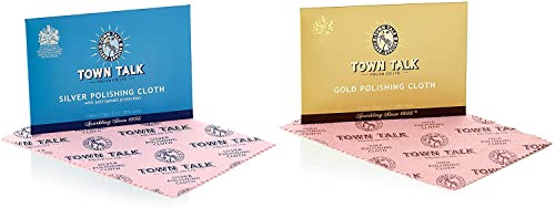 Silver & Gold Polishing Cloths 12.5 x 17.5cm each by Town Talk