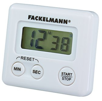 FACKELMANN 41923 Kurzzeitwecker, digitale Küchenuhr, magnetische Eieruhr (Farbe: Weiß), Menge: 1 Stück