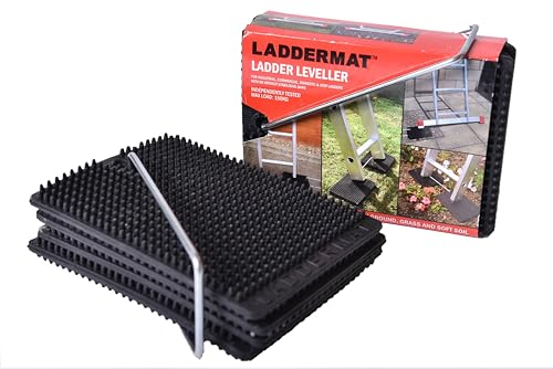 Laddermat Ladder Stabilizer & Leveler – Non-Slip Safety Base for Ladders on Uneven Ground, Grass, Gravel & Soft Surfaces – Prevents Sinking, Durable Ladder Safety Accessory for Home & Jobsite