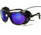 Daisan schwarze Gletscherbrille Bergsteigerbrille Sonnenbrille mit Kat. 4 Gläser 100% UV Schutz (Schwarz Metallic)