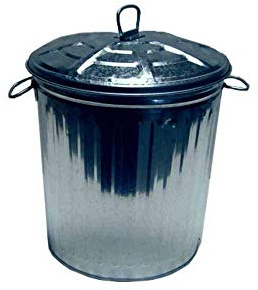 Il Campo CDF03479 Bidone Zincato con Coperchio, Zincato, 58x47x47 cm