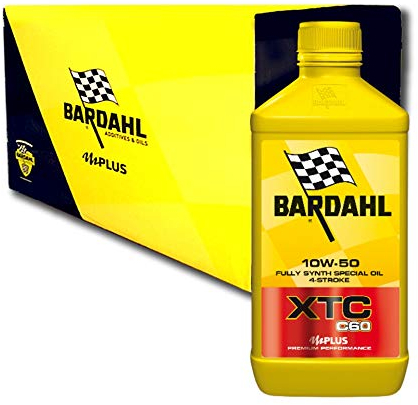 Bardahl - Olio Motore XTC C60 10W-50 per Moto 4 Tempi, Contrasta la Formazione dei Depositi Garantendo la Massima Pulizia del Motore, 100% Sintetico, 4 Litri