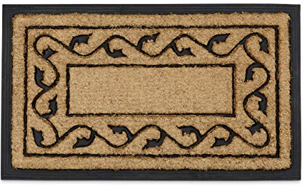 Relaxdays Zerbino Ingresso Casa, 75x45 cm, Tappetino Rettangolare Classico, Fibra di Cocco, Indoor & Outdoor, Naturale