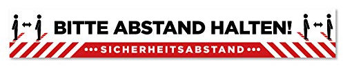 Distanzierungs-Bodenaufkleber - Corona-Virus/COVID-19-Sicherheitshinweis für Kassen, Wartebereiche etc. - „Bitte Abstand halten!“-Hinweisschild, Vinyl-Aufkleber - 70 x 10 cm (10 Stück)