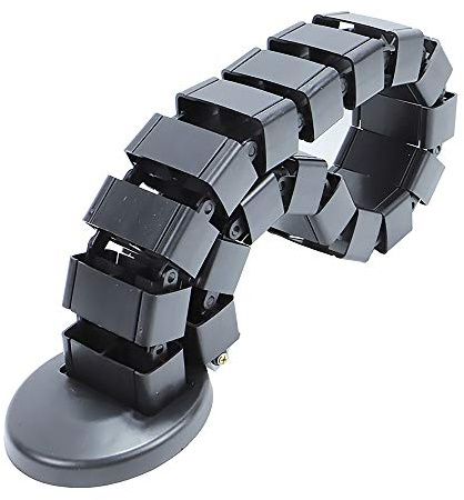 Gaine de rangement de câbles flexible pour la maison et le bureau (130 x 6,8 x 3,5 cm, carré, noir)