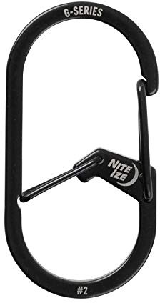 Nite IZE GS2-01-R6 G-Series Dual Chamber Carabiner, Size #2 1-Pack, Black