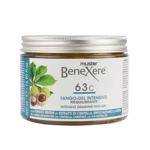 C63 BENEXERE FANGO GEL INTENSIVO idoneo per impacchi e posa nei trattamenti, riequilibrante drenante e stimolante, previene e contrasta gli inestetismi epidermici della cellulite 500ml