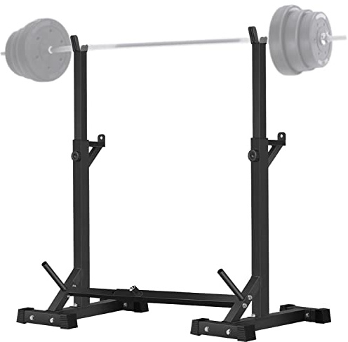 CANPA Adjustable Squat Rack Stand Multi-Function Barbell Rack Weight Lifting Gym Dumbbell Racks Home Gym Bench Press Rack Dumbbell Racks Stands 600Lbs （Black)