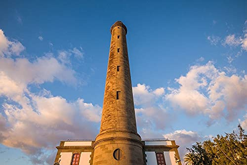 ArtExpert Spain-Canary Islands-Gran Canaria Island-Maspalomas-Maspalomas Lighthouse-sunset by Walter Bibikow - 24x16 Art Print Poster