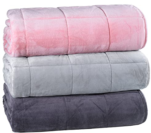 MALIKA® Gewichtsdecke 135x200 - Anthrazit | Entspannungsdecke mit 6kg Gewicht | Schwere Bettdecke gegen Schlafstörung | Therapiedecke für Erwachsene & Jugendliche, Farbe:Silbergrau, Größe:135x200 6kg