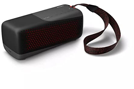 Philips Kabellose Lautsprecher Bluetooth, Hochwertiger, Hochportabler & Wasserdichter IP67 Lautsprecher Mit Integriertem Mikrofon Für Anrufe, Bis Zu 12 Stunden Wiedergabe, TAS4807B, Schwarz