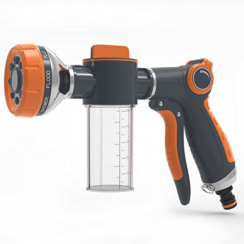 Pistola per Innaffiare Giardino, Pistola Irrigazione Giardino, Pistola Giardino Acqua, Pistola Multifunzione con Flusso D'Acqua Controllabile, per Lavaggio auto, Doccia e Pet Balneazione