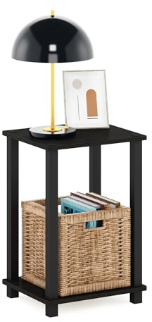 Furinno Simplista Mesa Auxiliar, Engineered Wood, Espresso/Negro, 29.2 (D) x 34 (W) x 49.8 (H) cm