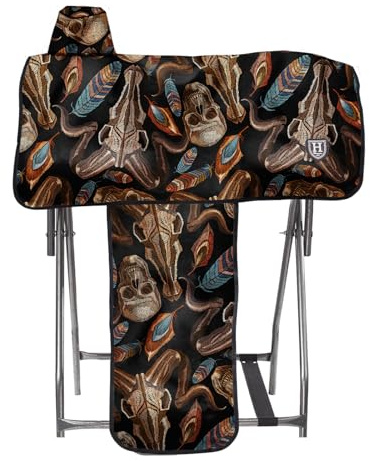 Harrison Howard Western Saddle Cover, Cover for Saddle Fenders, w/Print