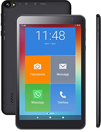 Majestic POLDO – Senior Tablet 10.1 WI-FI, Quad core, memoria 32G, RAM 3G, Android 11, bluetooth, doppia camera, Nero