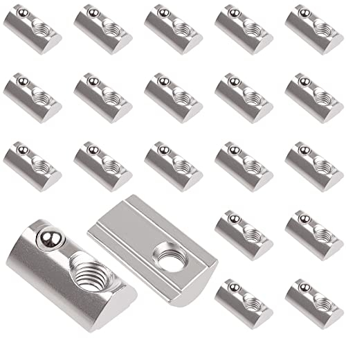 Yeepeo 20 pietre scanalate con scanalatura a sfera 8, serie 30 Nutenstein M6, dado scorrevole in acciaio al carbonio con sfera a molla, set di scanalature per estrusione profilo in alluminio