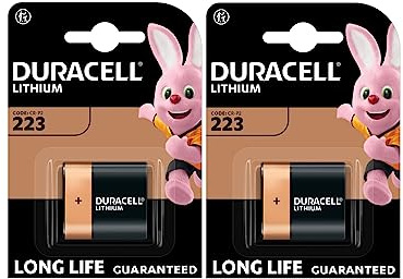 2X Duracell 223 litiumbatterier (2 x blister med 1 batteri) 2 batterier (CR-P2)